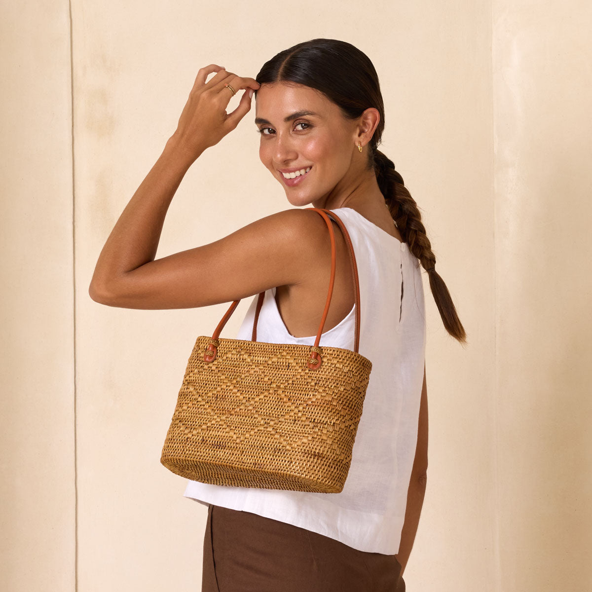 Pre-Order (Ships Sep 15) Ata Vine Woven Tote Bags - 3 Sizes, Small Medium and Large