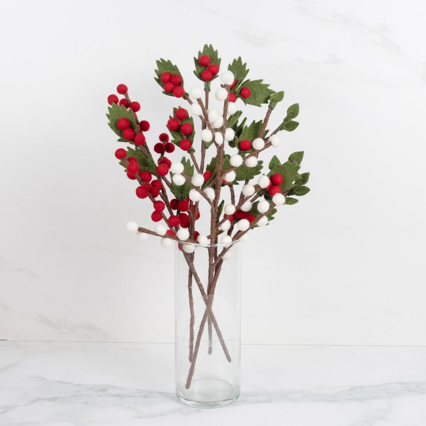 Felt Décor - Red & White Holly Berry