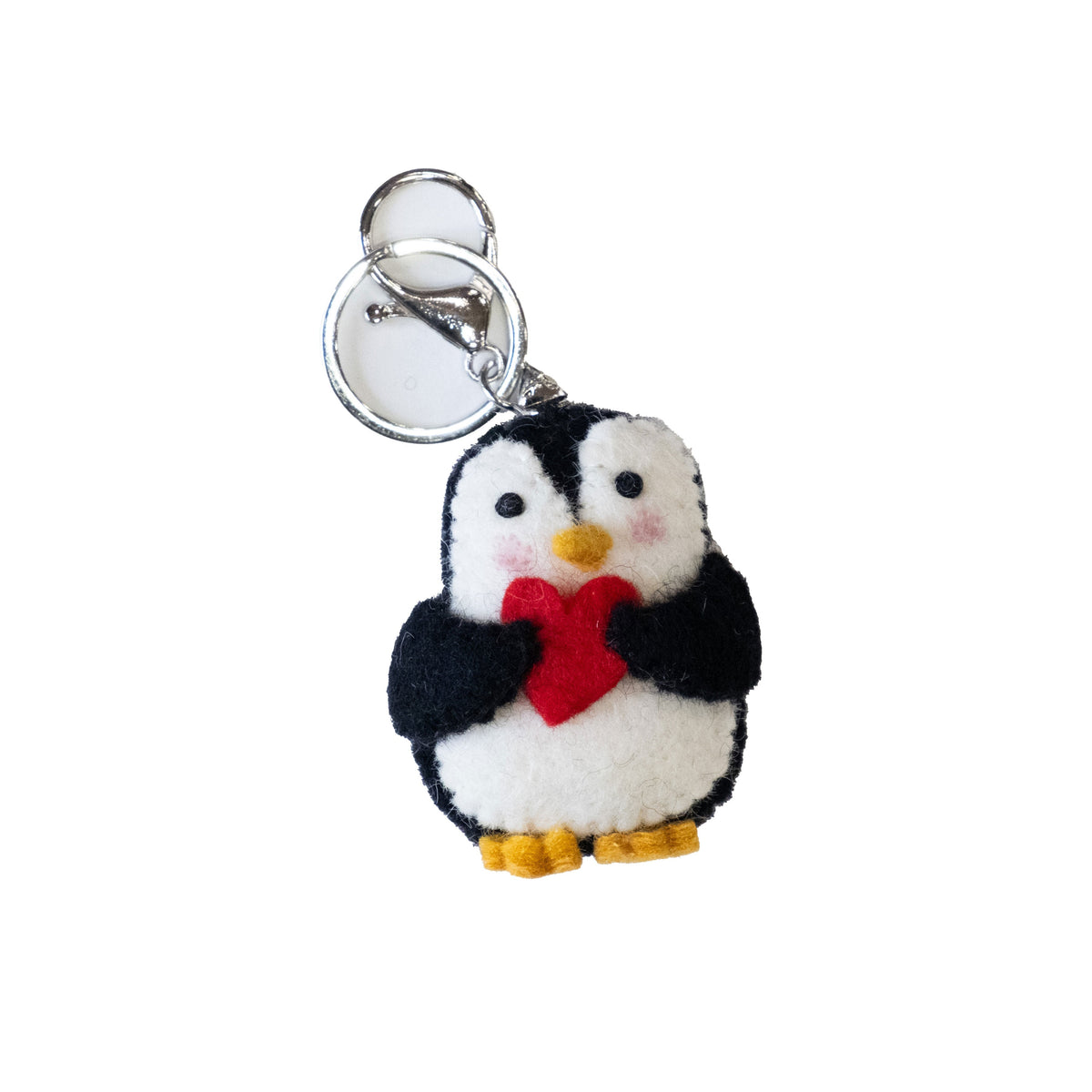 Keychain Backpack Purse Charm - Penguin with Heart