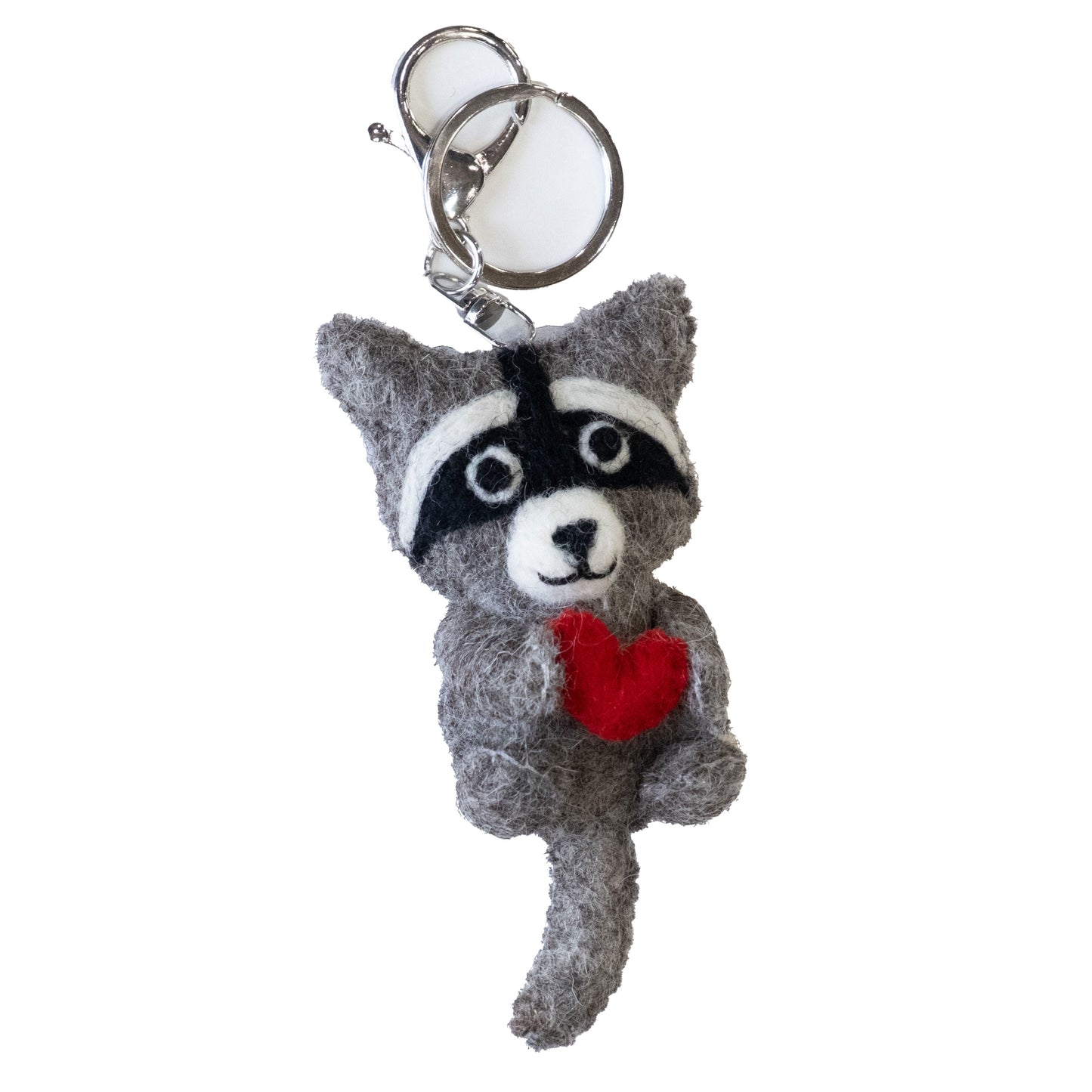 Keychain Backpack Purse Charm - Raccoon with Heart