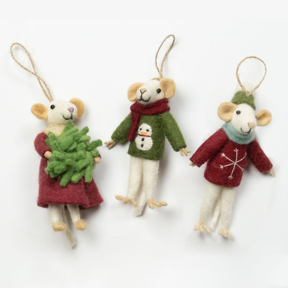 Ornament - Christmas Decor - Mouse Carolers, Assorted