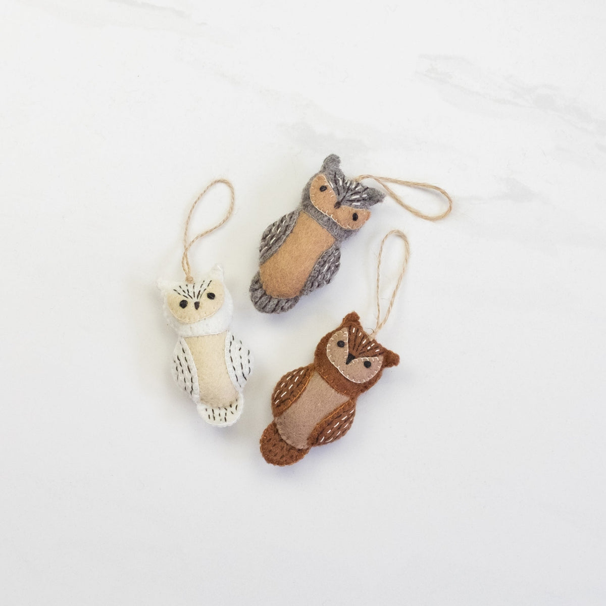 Ornament - Owl Natural, Assorted