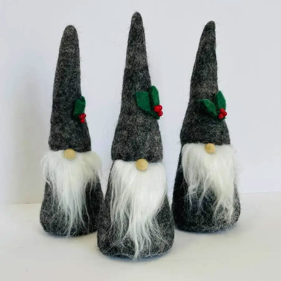 Christmas Decor - Felt Gnome - Gray