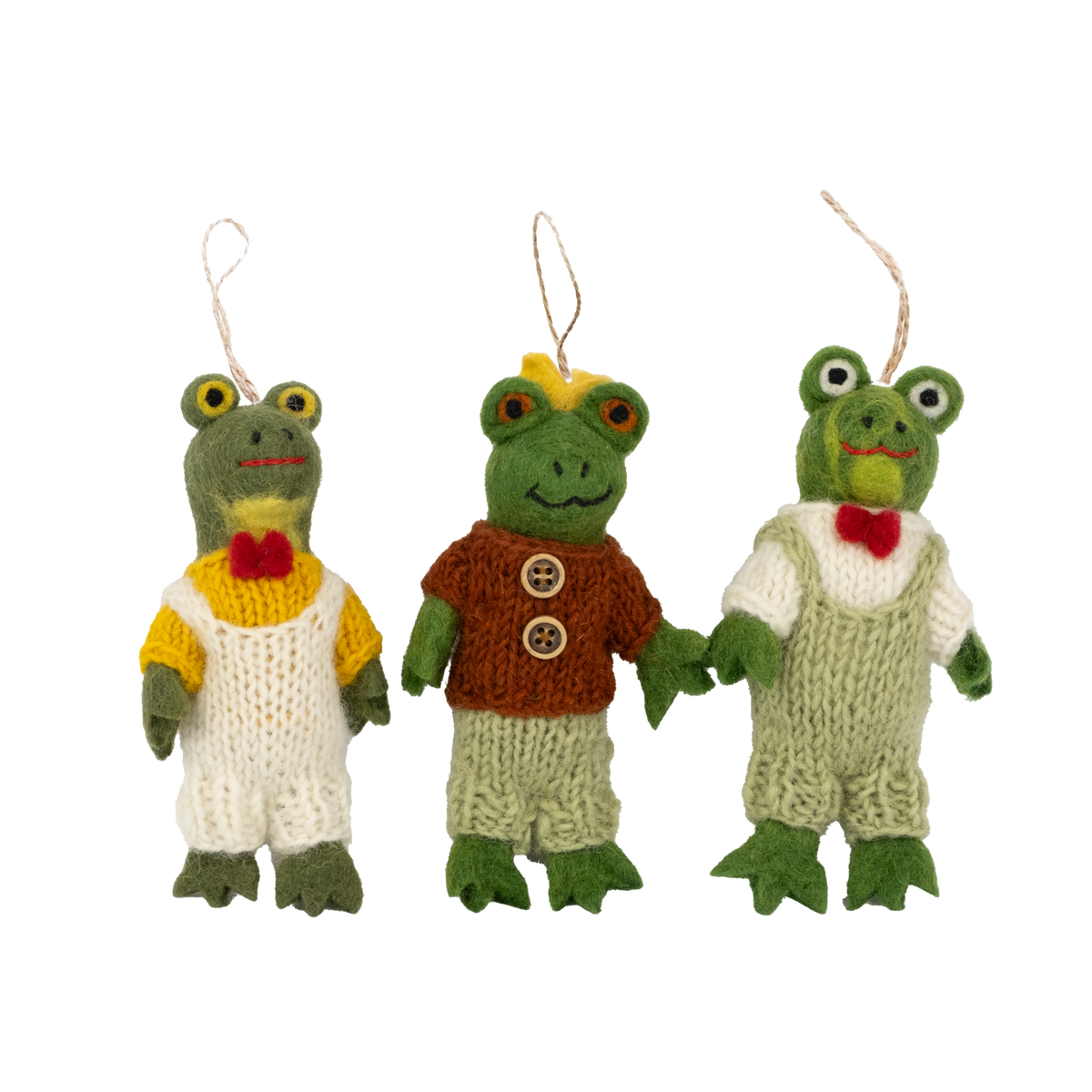 Ornament - Frogs with Knit Clothes