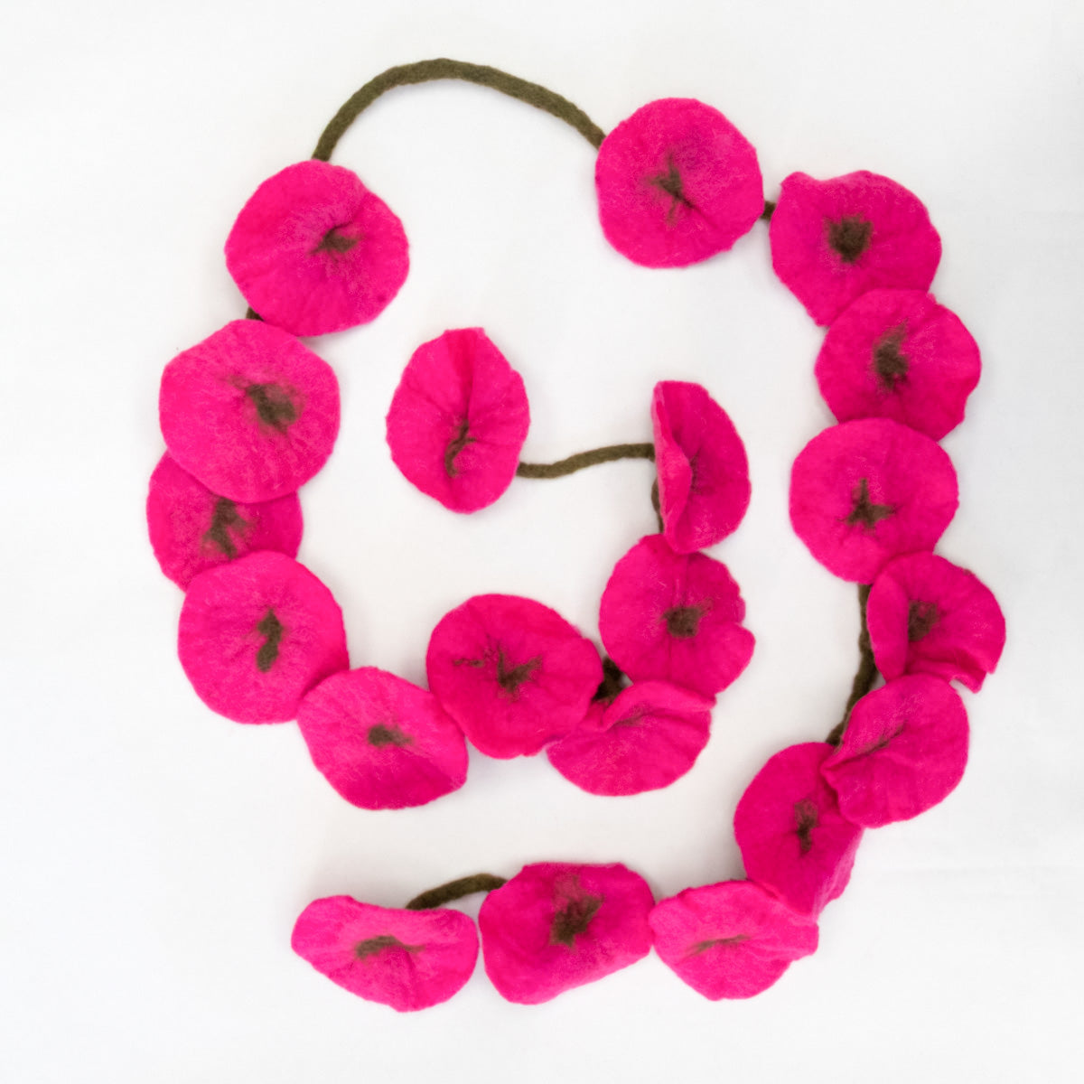 Garland - Felt Flower Vine - Hot Pink