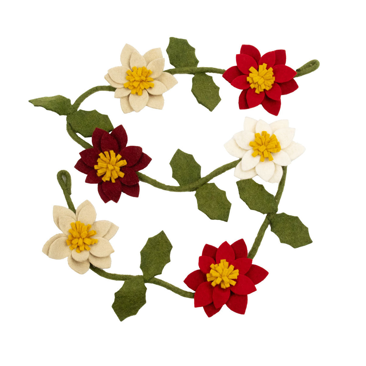 Garland - Christmas Decor - Poinsettia Three Colors