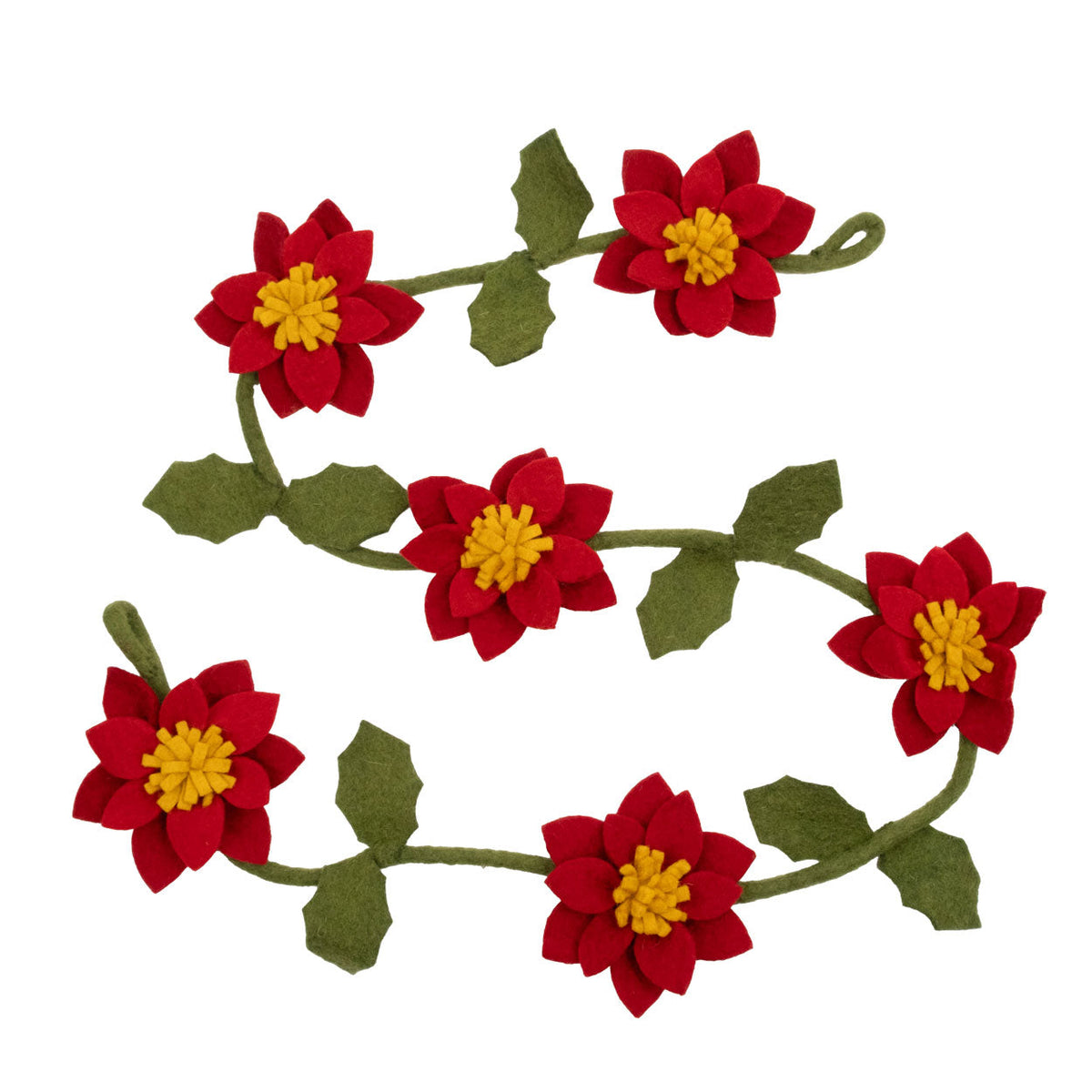Garland - Christmas Decor - Poinsettia Red