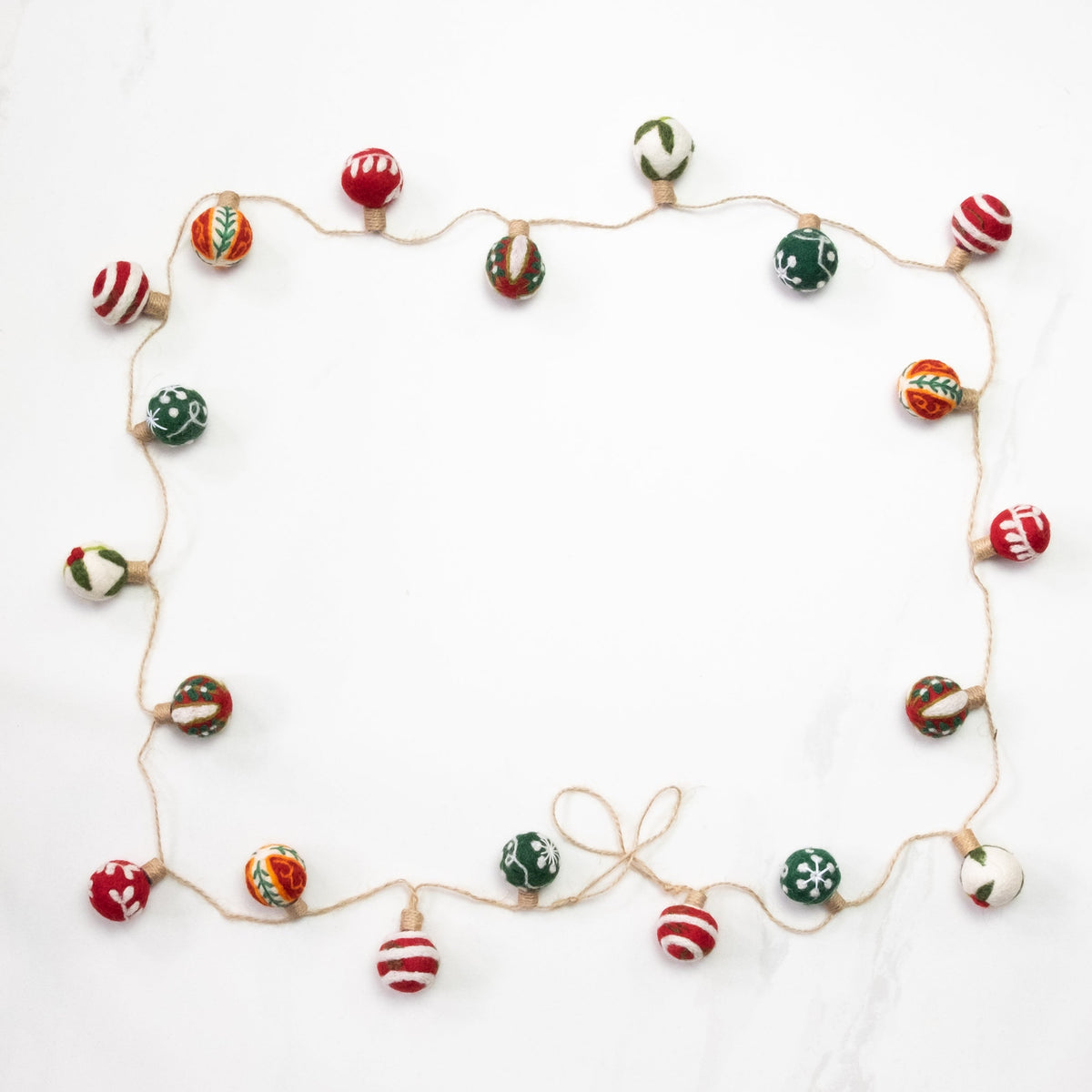 Garland - Christmas Decor - Embroidered Xmas Ball