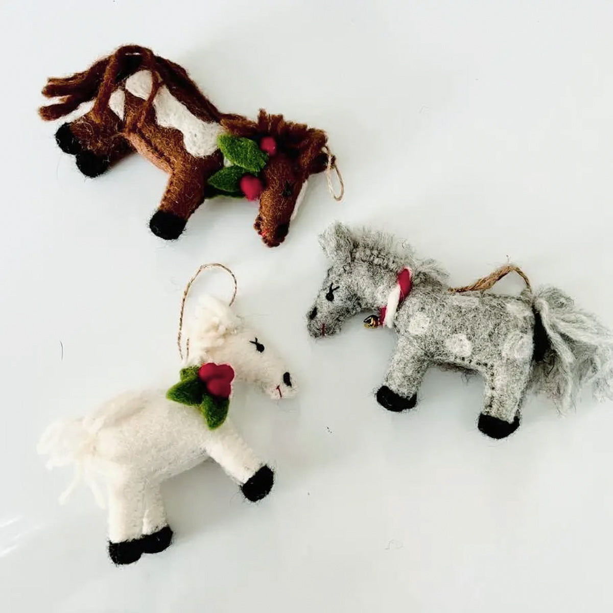 Ornament - Christmas Decor - Horse with Holly