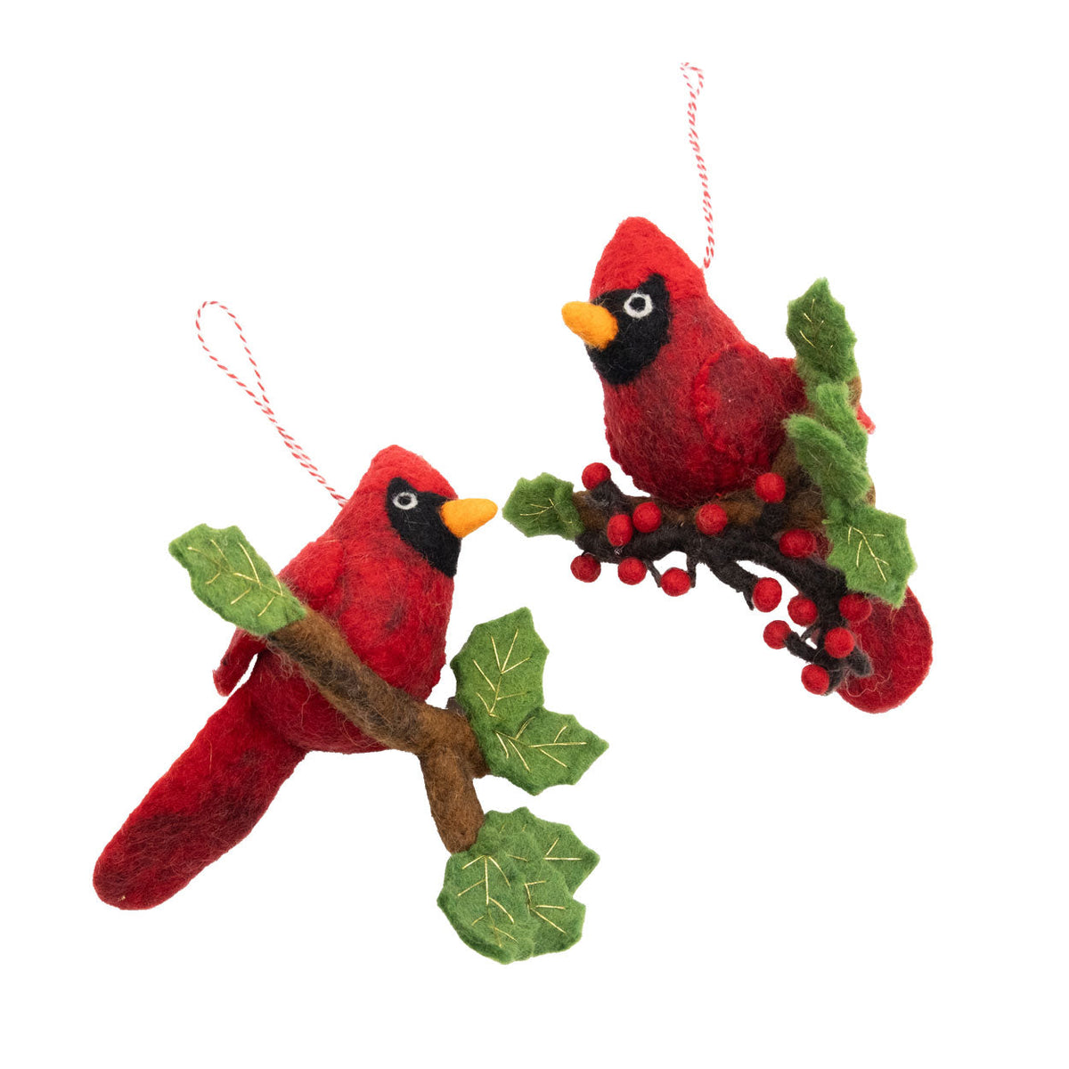 Ornament - Christmas Decor - Red Cardinal on Branch