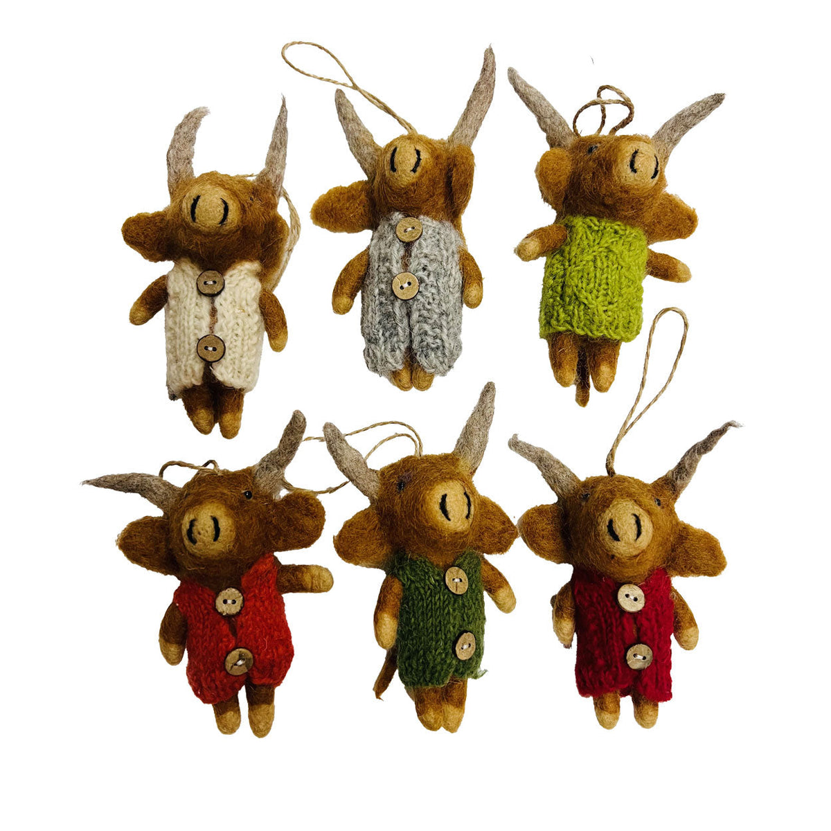 Ornament - Highland Cow in Knit Sweater