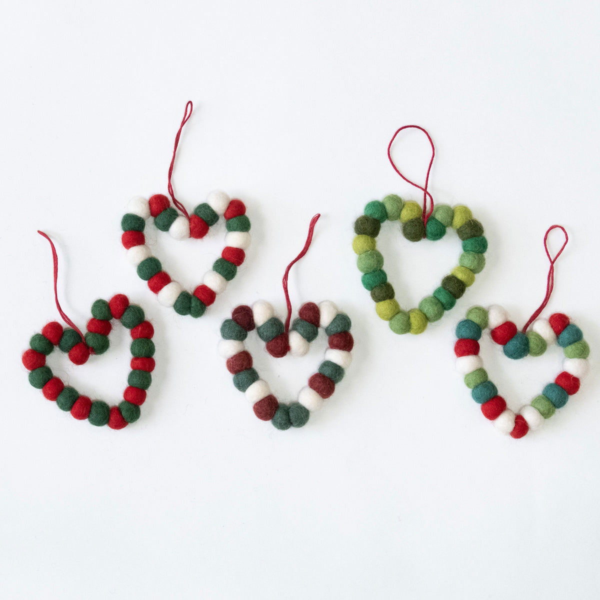Ornament - Heart Ornaments Felt - Festive Colors