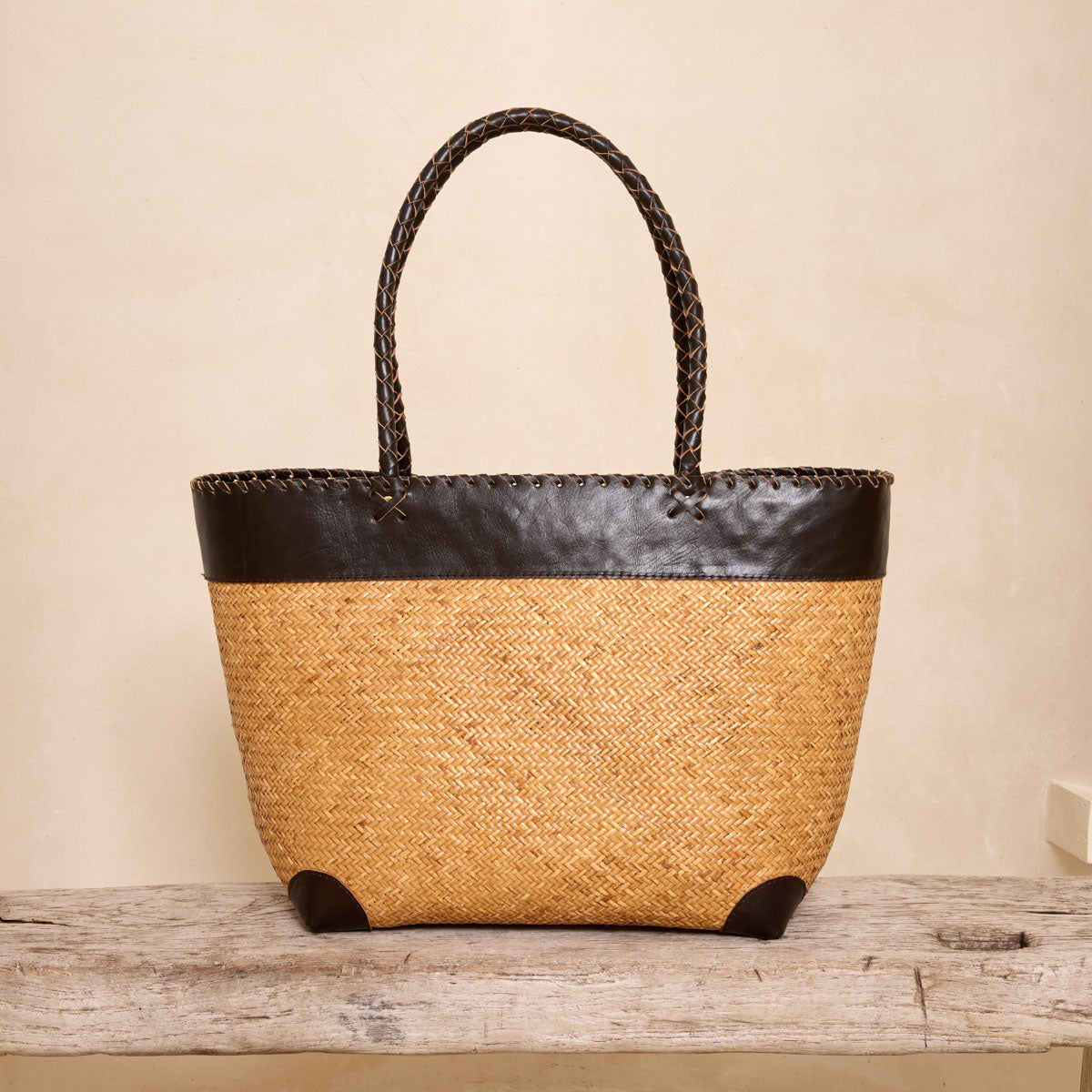 Pre-Order (Ships Sep 15) Rattan Woven Tote Bag - Natural