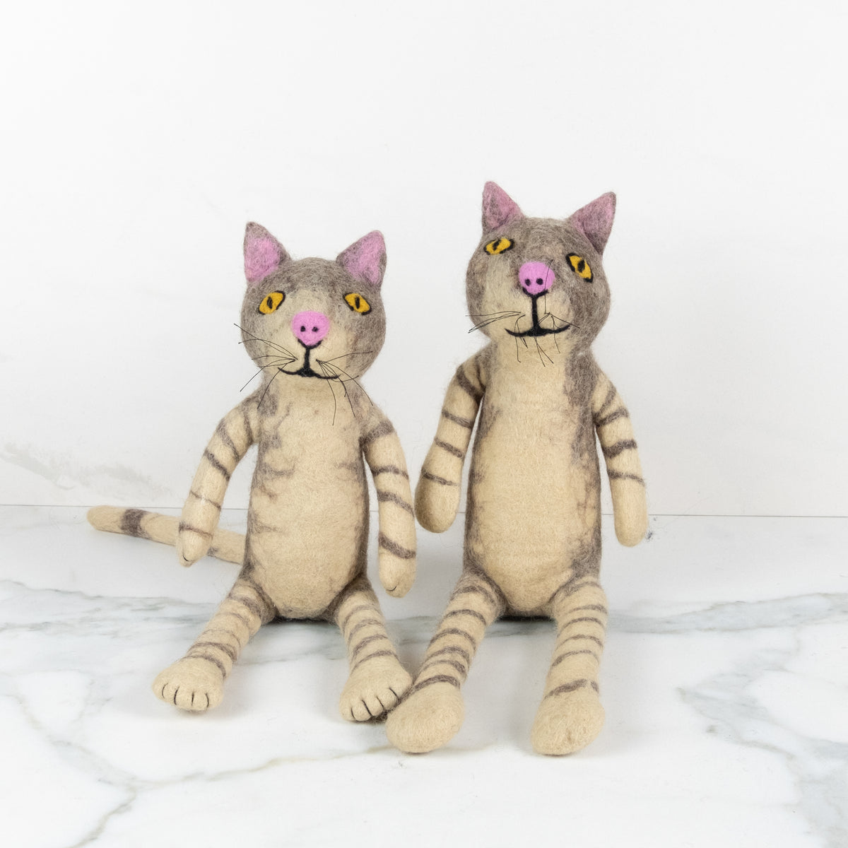 Toys - Sitting Cat - Gray and White Stripe LARGE