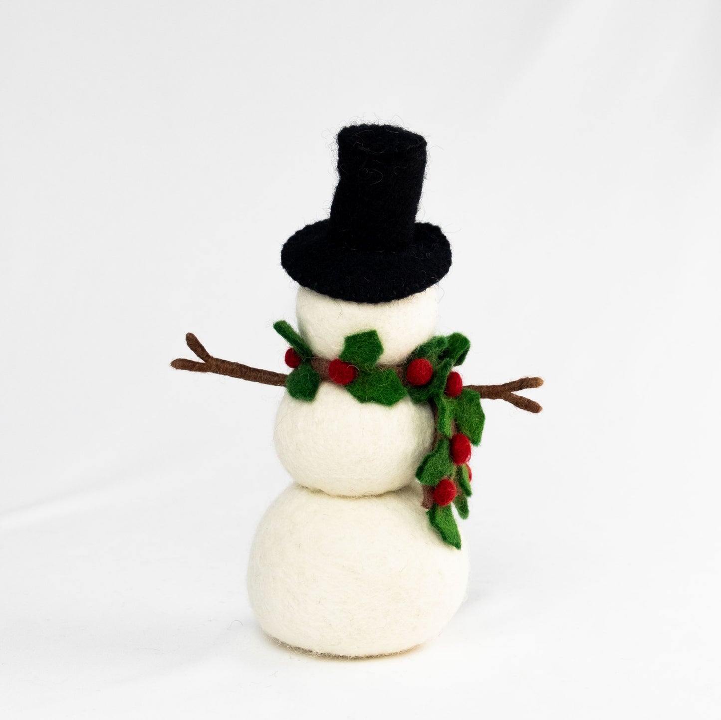 Christmas Decor - Felt Snowman - Holly Scarf