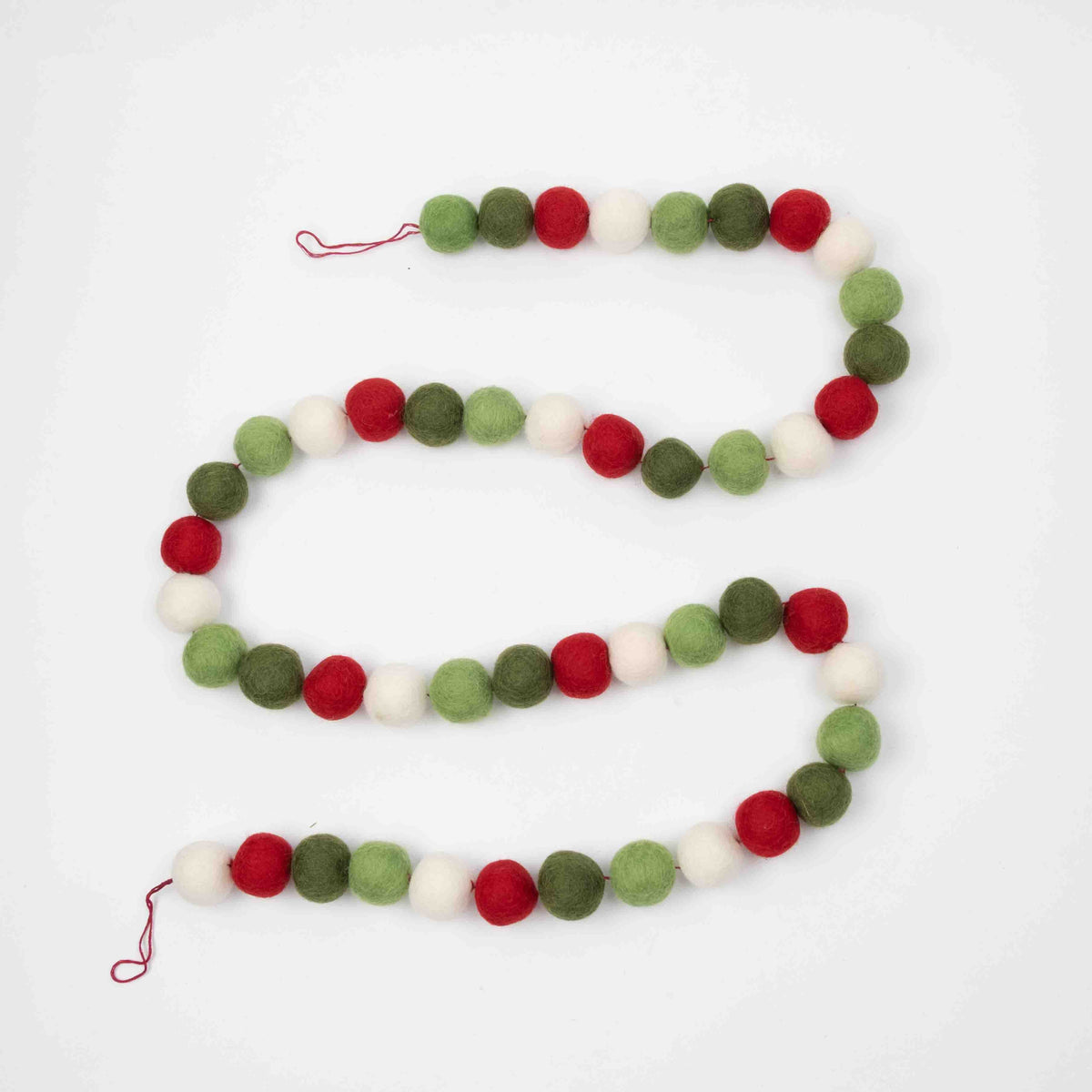 Garland - Christmas Decor - Christmas Red Green White Balls