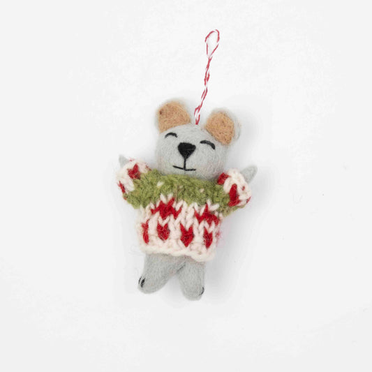 Ornament - Christmas Decor - Bear with Ski Sweater