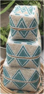 Jewelry Box from Bali - Set 3, Blue and White - 50% OFF!
