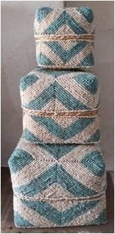 Jewelry Box from Bali - Blue & White Diamond - 50% OFF