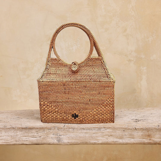 Ata Vine Round Handle Summer Resort Handbag