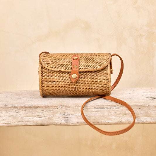 Ata Vine Rattan Straw Small Summer Resort Crossbody Bag