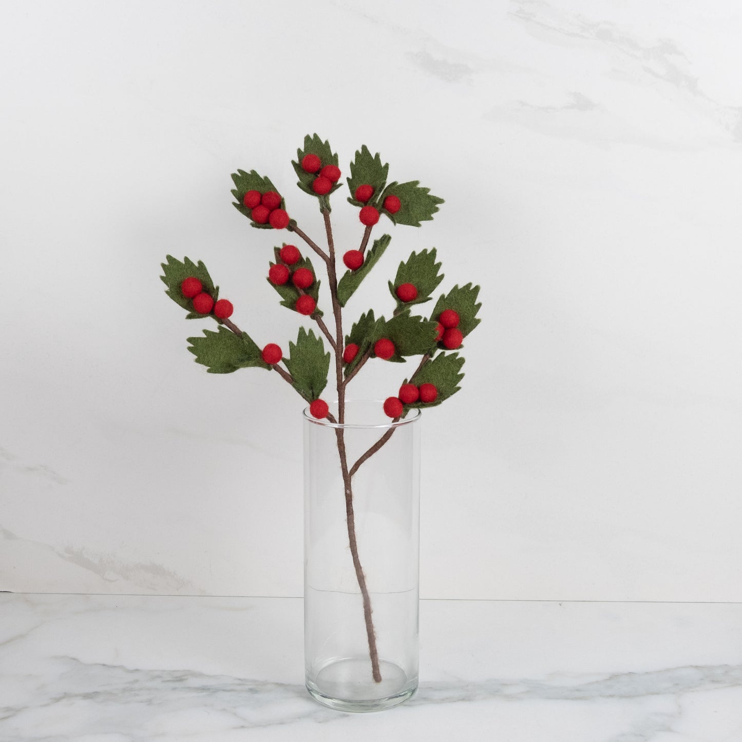 Felt Décor - Green, Red & White Holly Berry