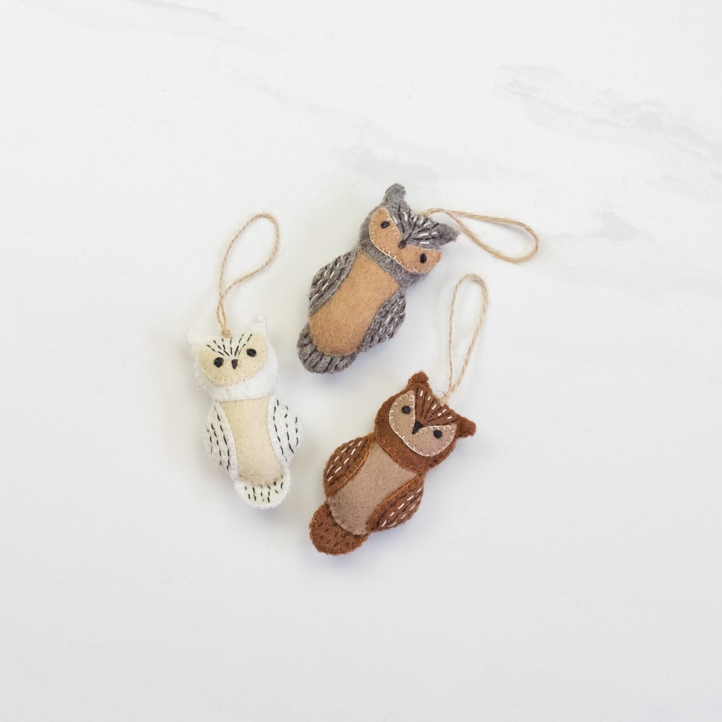 Ornament - Owl Natural, Assorted