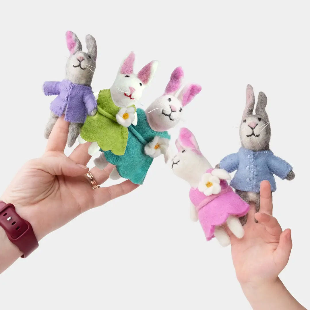 Finger Puppets - Sensory Play - Pastel Bunny - Assorted