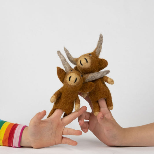 Finger Puppets - Sensory Play - Highland Cow