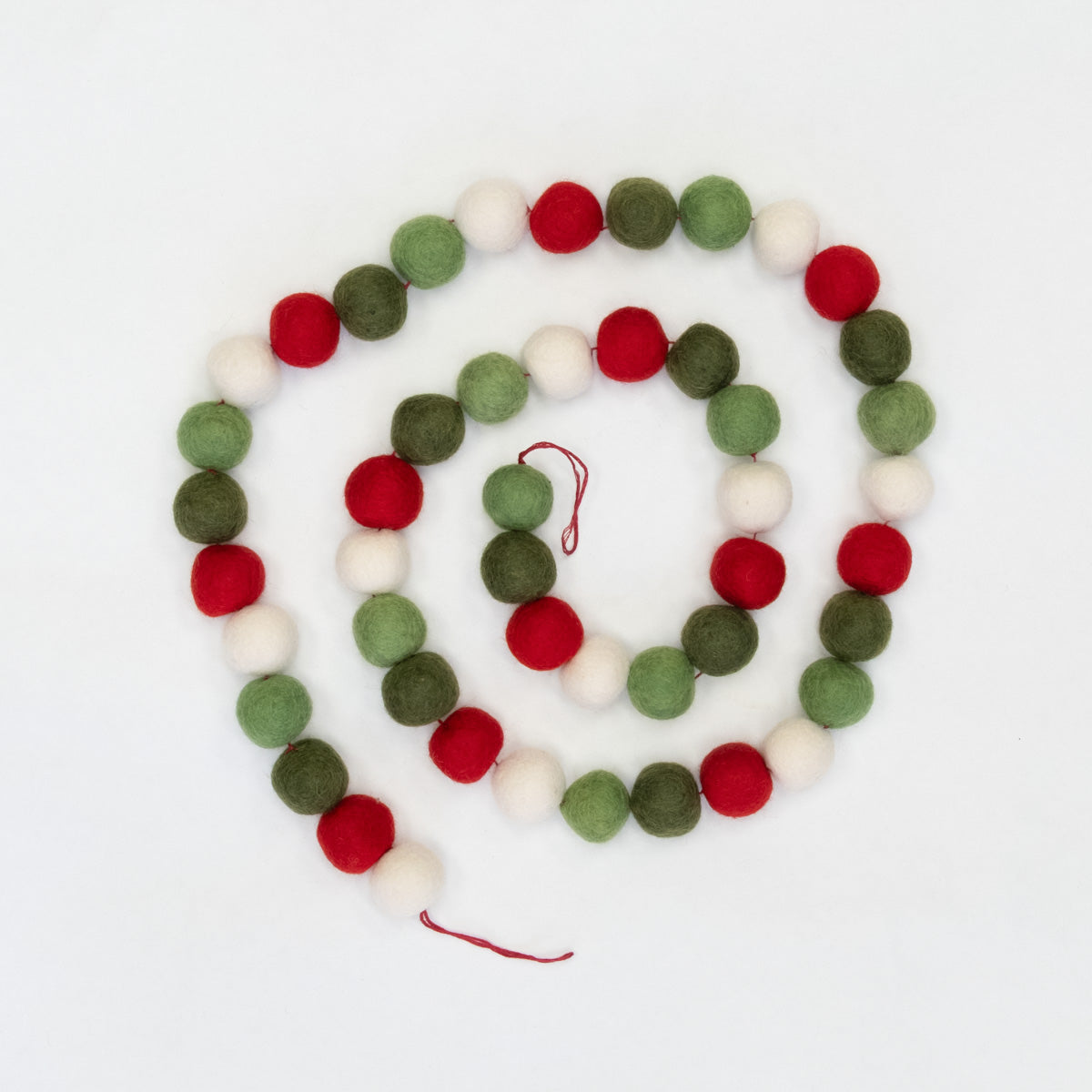 Garland - Christmas Decor - Christmas Red Green White Balls