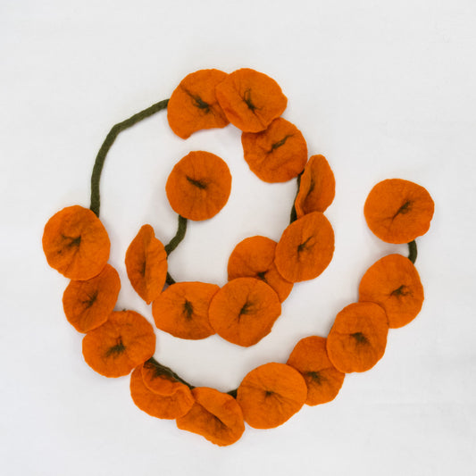 Garland - Felt Flower Vine - Orange