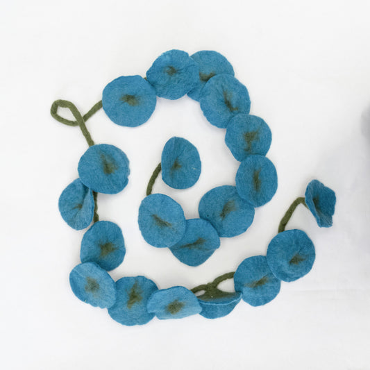 Garland - Felt Flower Vine - Turquoise