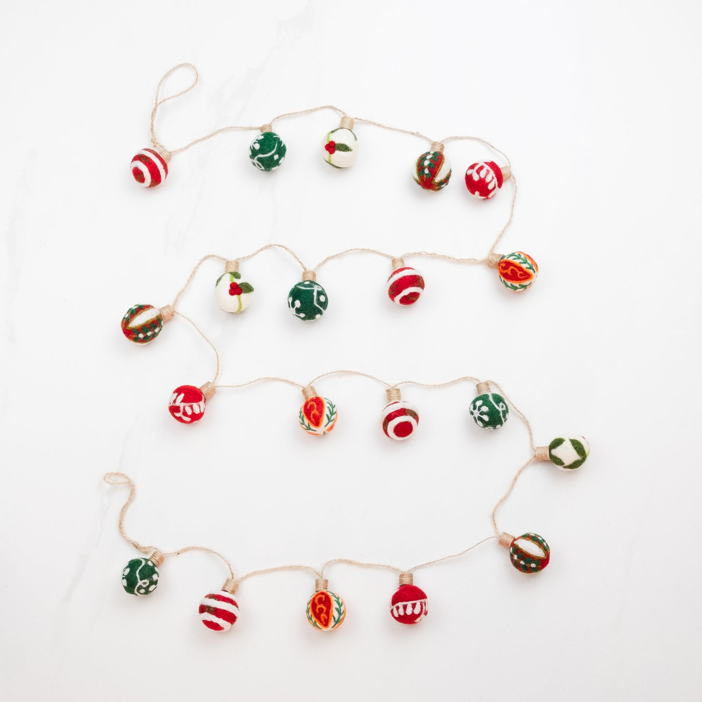Garland - Christmas Decor - Embroidered Xmas Ball