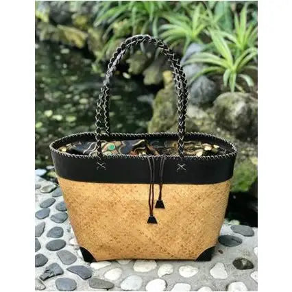 Rattan Large Tote - Natural