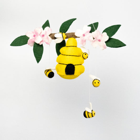 Baby Mobile - Nursery Décor - Bee Hive, Bees and Blossoms