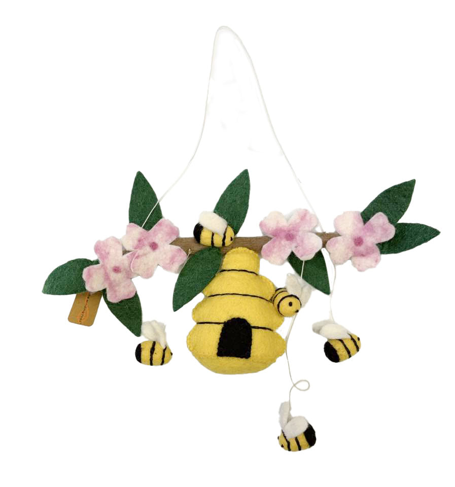 Baby Mobile - Nursery Décor - Bee Hive and Honey Bees
