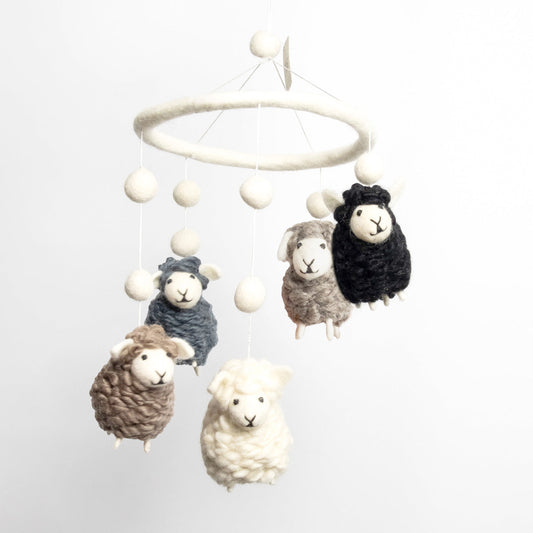 Baby Mobile - Nursery Décor - Natural Sheep