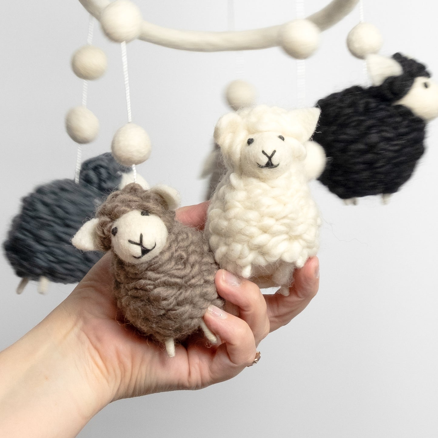 Baby Mobile - Nursery Décor - Natural Sheep