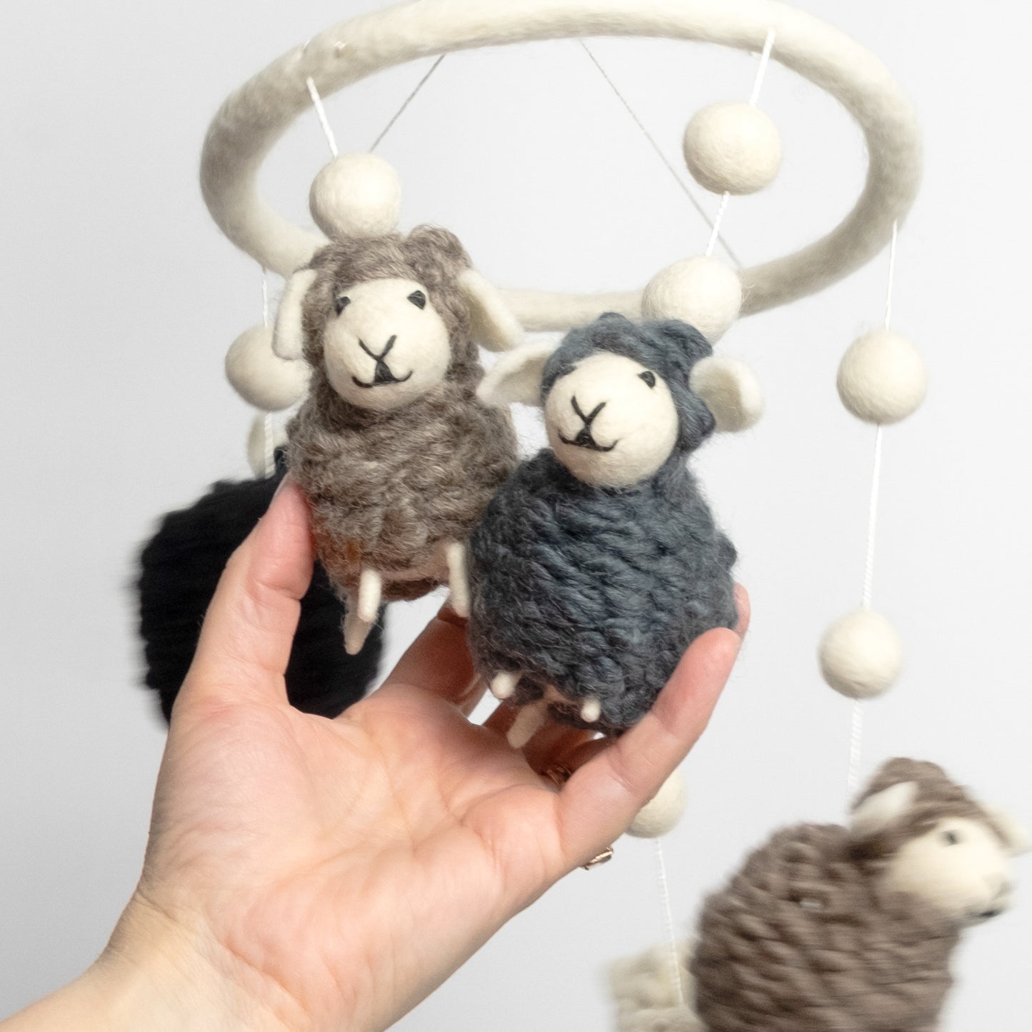 Baby Mobile - Nursery Décor - Natural Sheep