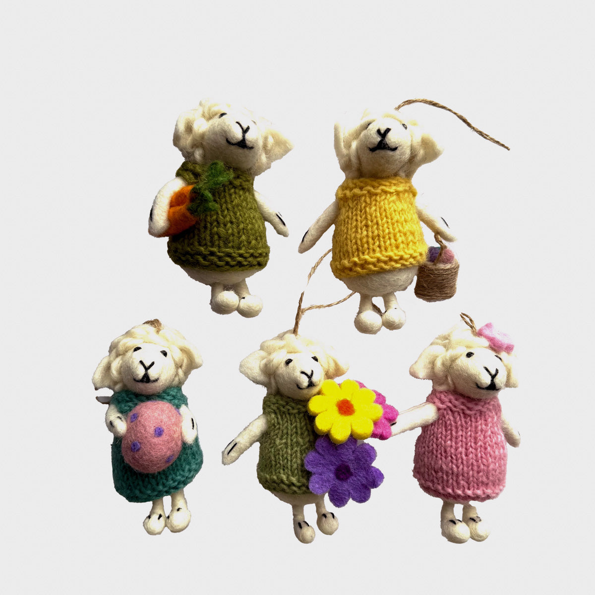 Ornament - Easter Decor - Spring Sheep with Knit Sweater