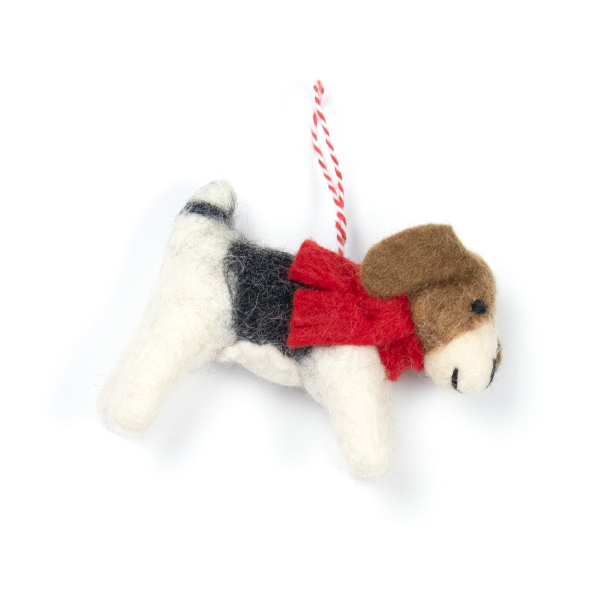 Ornament - Christmas Decor - Dog with Red Scarf