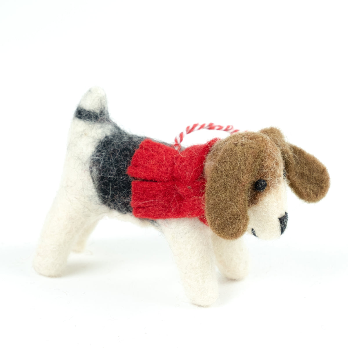 Ornament - Christmas Decor - Dog with Red Scarf