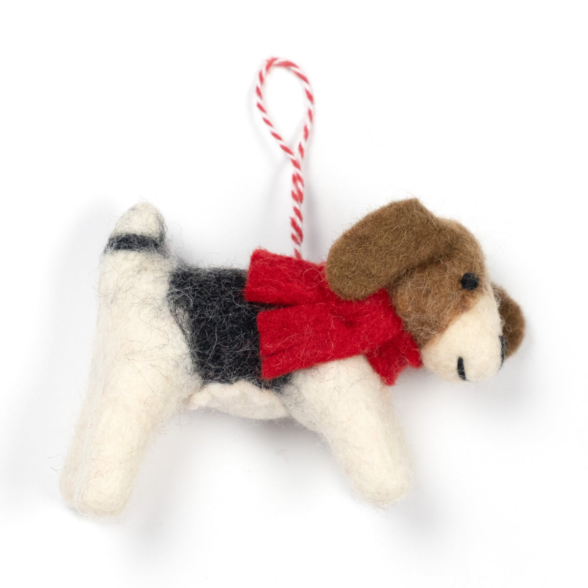 Ornament - Christmas Decor - Dog with Red Scarf