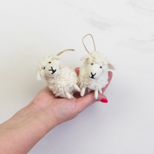 Ornament - White Wooly Sheep