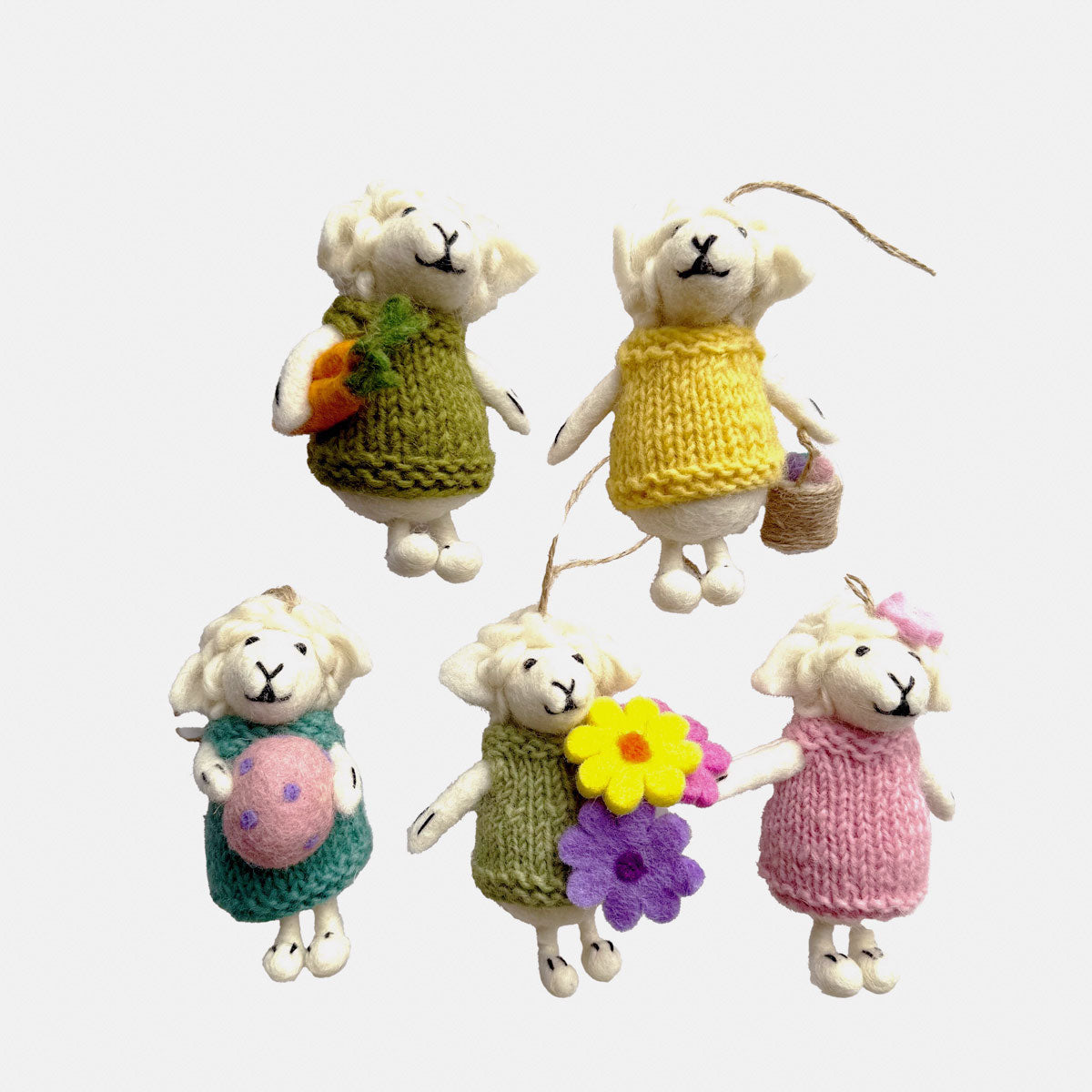Ornament - Easter Decor - Spring Sheep with Knit Sweater