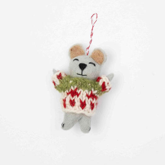 Ornament - Christmas Decor - Bear with Ski Sweater
