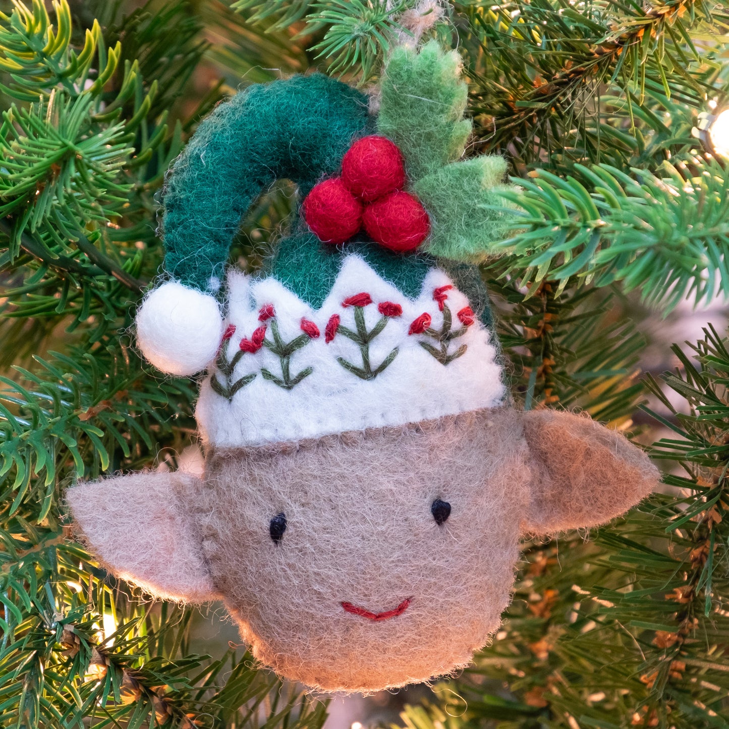 Ornament - Christmas Decor - Christmas Elf Head