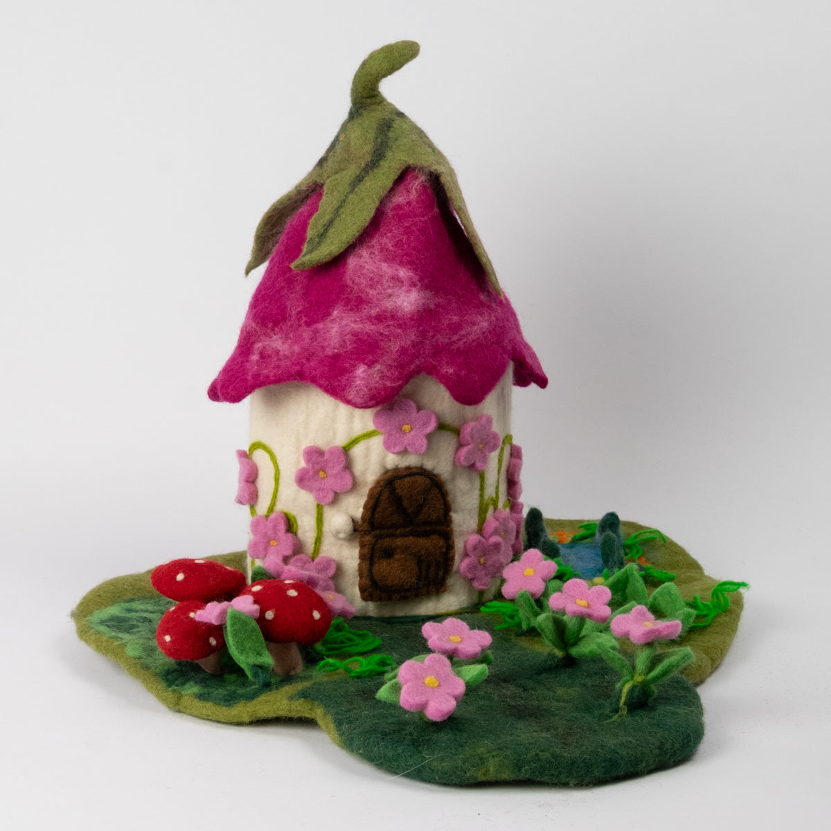 Finger Puppets - Activity Kit - Felt Pink Fairy Cottage