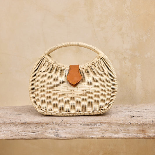 Rattan Ivory Eclipse Summer Resort Handbag