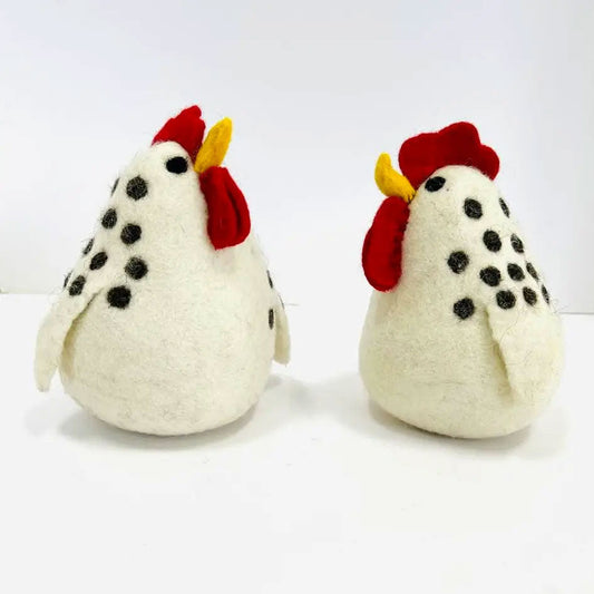 Toys - Farm Décor - Rooster - Black with White Spots